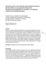 Investigating challenges and opportunities in developing local agriculture food production systems in St. Martin : a complex adaptive systems analysis